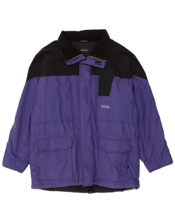 Jachetă vintage pentru bărbați cu glugă, UK 42 XL, mov, bloc de culoare