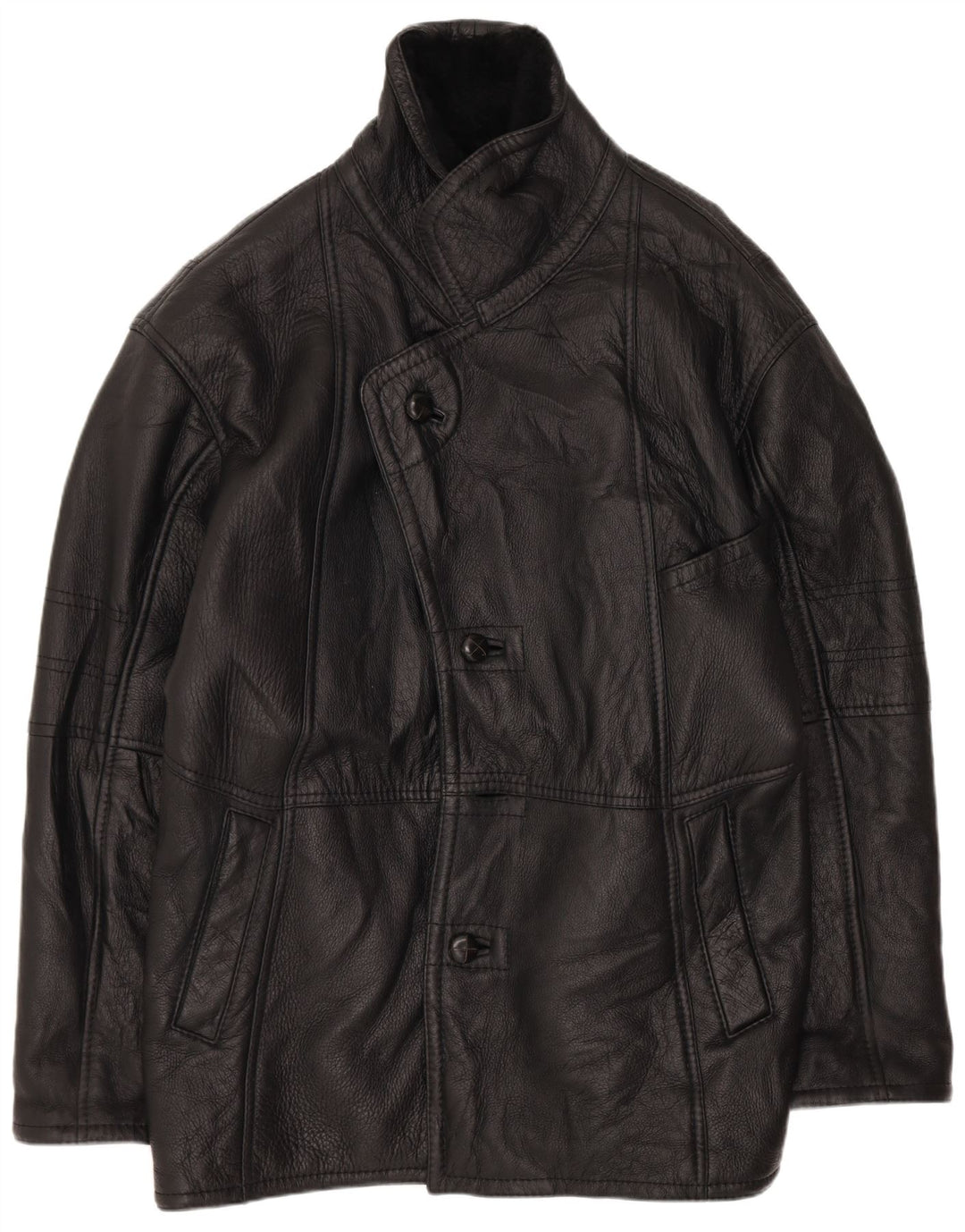 Jachetă vintage pentru bărbați din shearling IT 50 Large Black