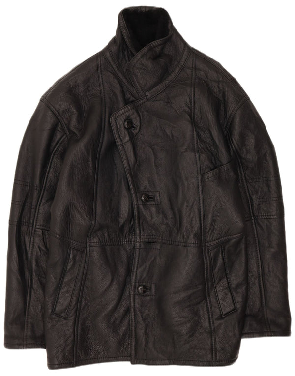 Jachetă vintage pentru bărbați din shearling IT 50 Large Black