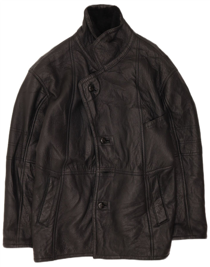 Jachetă vintage pentru bărbați din shearling IT 50 Large Black