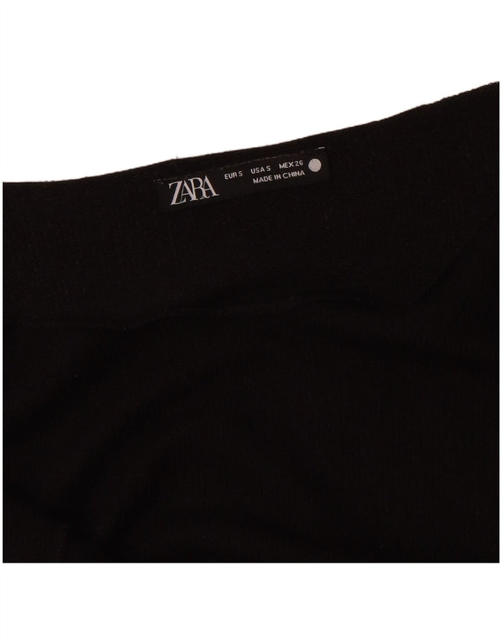 Top supradimensionat pentru femei Zara cu mânecă lungă UK 10 Mic Negru