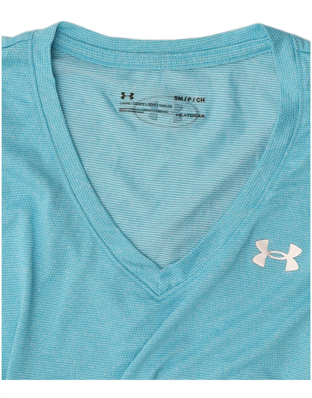 UNDER ARMOUR Tricou pentru femei Heat Gear Top UK 10 Small Blue Pinstripe