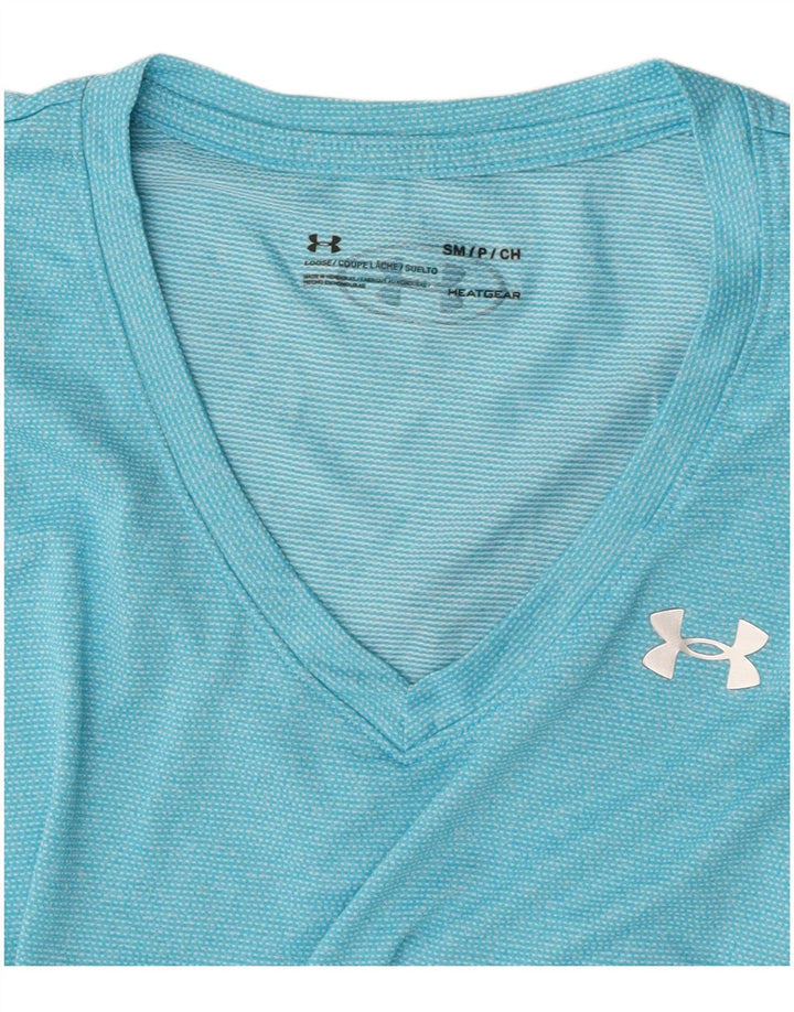 UNDER ARMOUR Tricou pentru femei Heat Gear Top UK 10 Small Blue Pinstripe