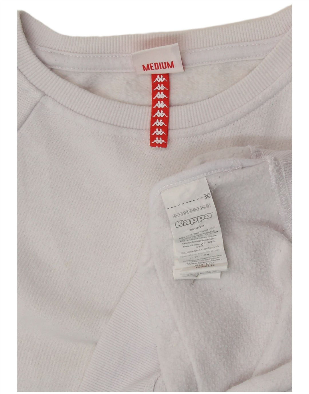 Pulover pentru damă KAPPA cu grafică pentru femei UK 14 Medium White Colorblock