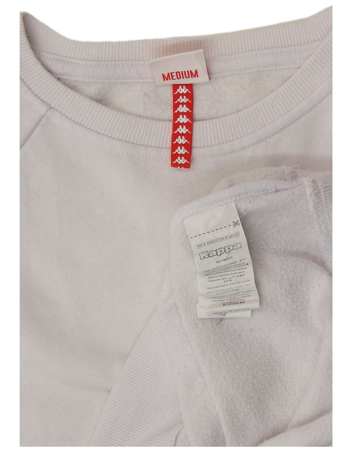 Pulover pentru damă KAPPA cu grafică pentru femei UK 14 Medium White Colorblock
