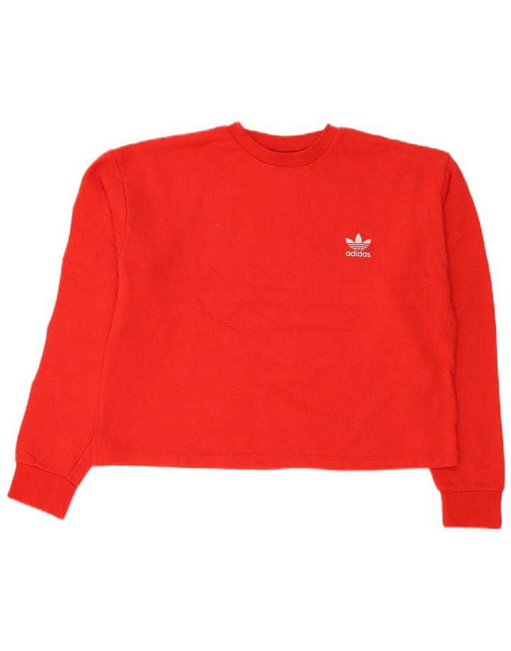 Pulover Adidas Crop Graphic pentru femei UK 16 Bumbac roșu mare