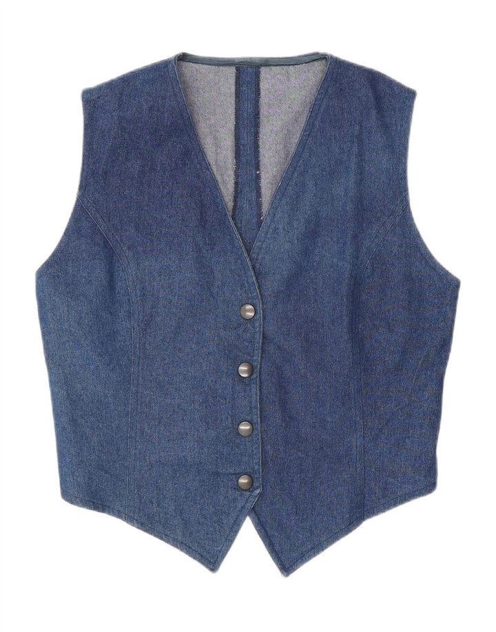 Vestă de blugi vintage pentru femei UK 12 Medium Blue