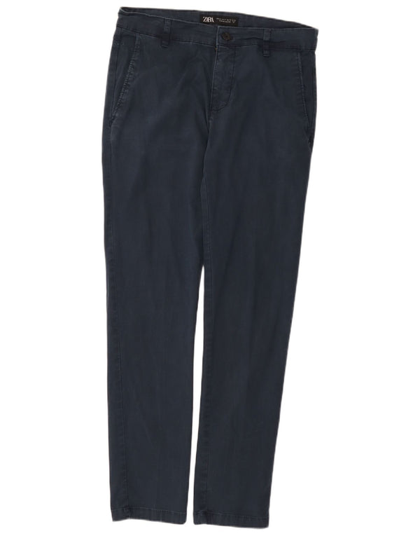 Pantaloni chino slim pentru bărbați Zara EU 40 Mediu L31 L30 Bleumarin