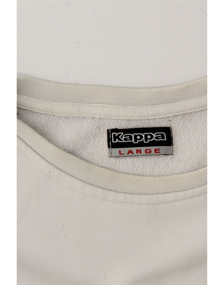 KAPPA Womens Sweatshirt Jumper UK 14 Large White Cotton
