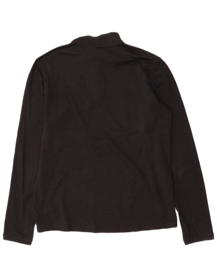 Top de trening pentru bărbați Dri Fit, cu fermoar și gât, din poliester negru mediu