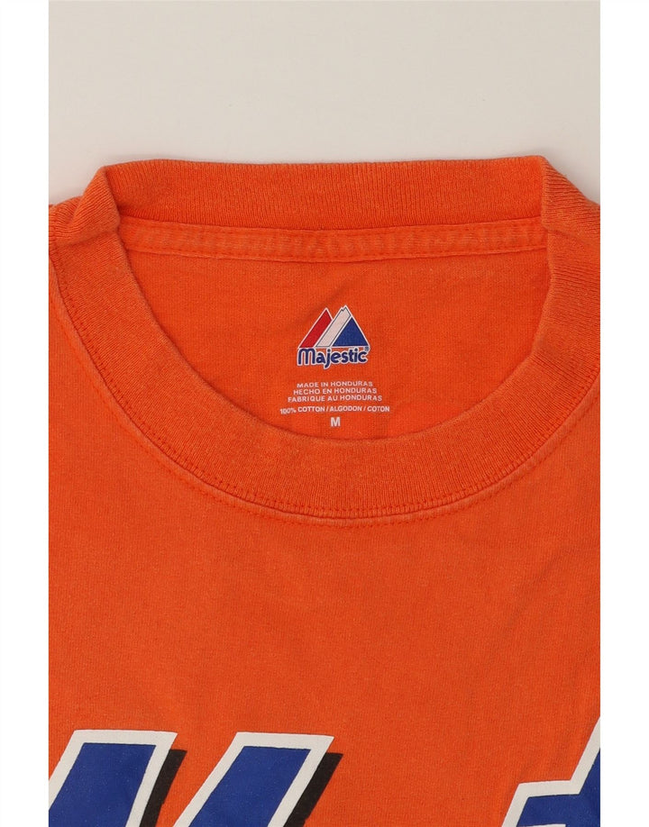MAJESTIC Mens Graphic T-Shirt Top Medium Orange Cotton Vintage Majestic and Second-Hand Majestic from Messina Hembry 