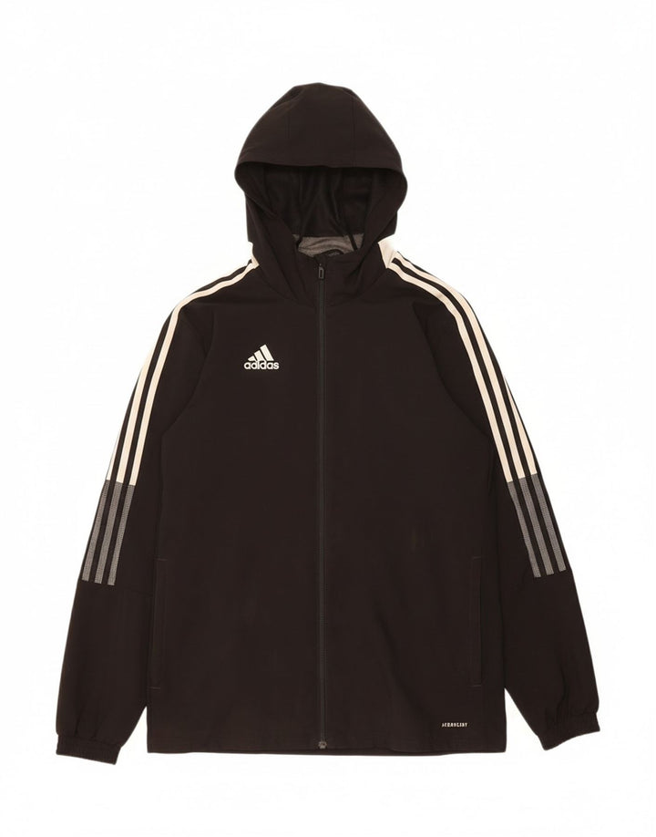 ADIDAS Mens Aeroready Hooded Tracksuit Top Jacket  Medium Black Polyester