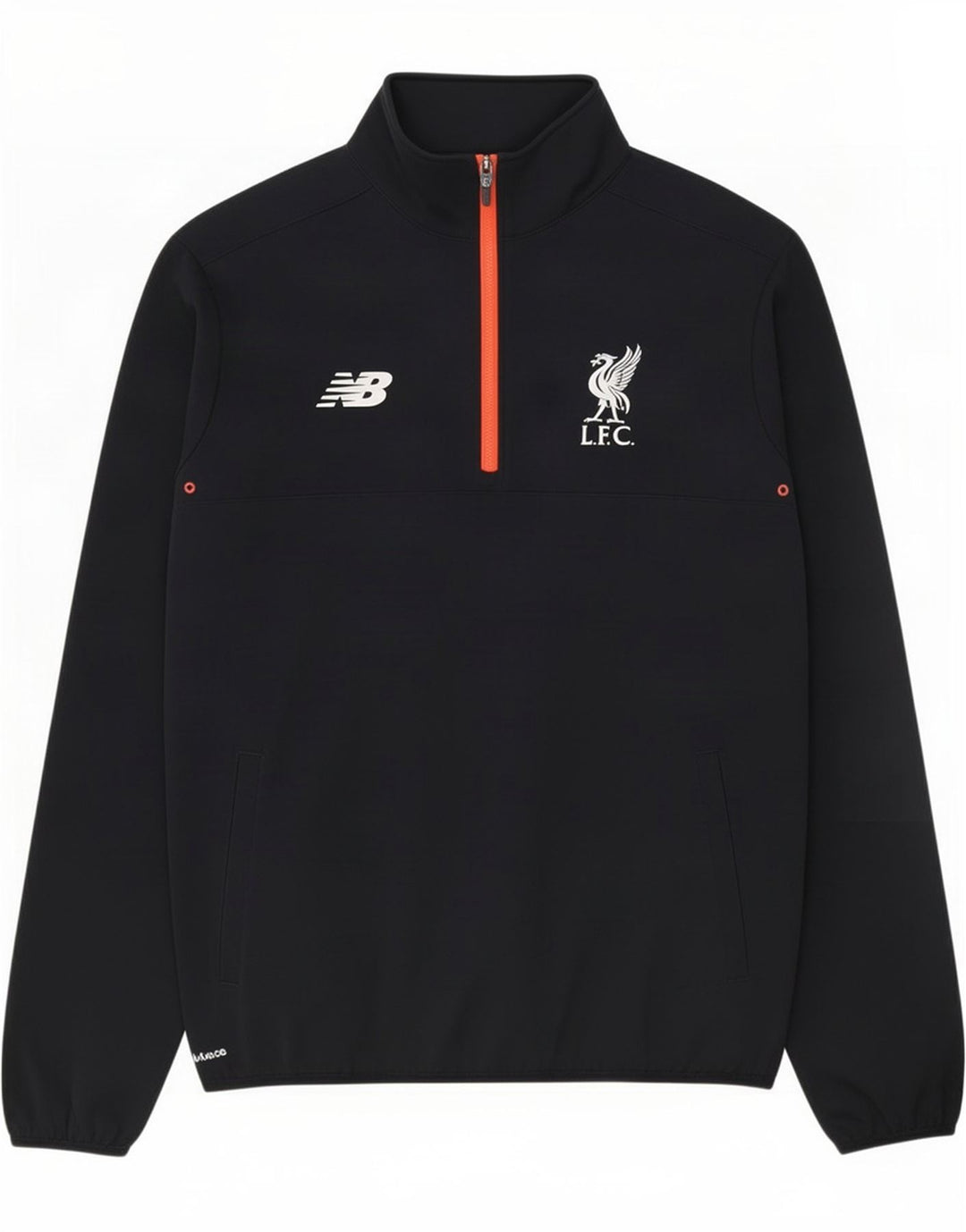 Trening pentru bărbați New Balance Liverpool, cu fermoar și gât, pulover, mare, negru