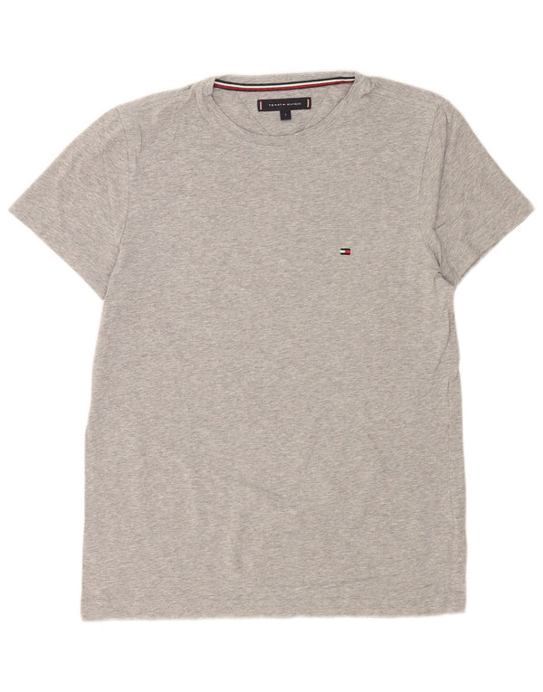Tricou pentru bărbați Tommy Hilfiger Top mic, gri, bumbac cu pete