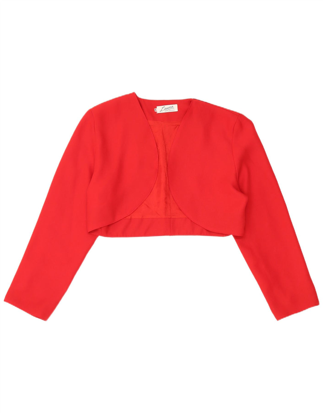 Jachetă Bolero Vintage pentru femei deschisă IT 42 Poliester roșu mediu