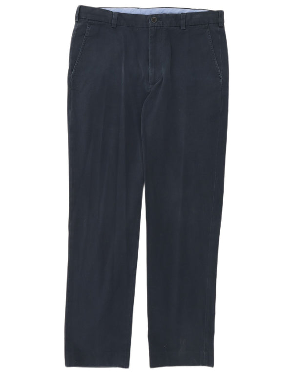 Pantaloni chino drepți pentru bărbați Brooks Brothers Clark W34 L32, bumbac bleumarin