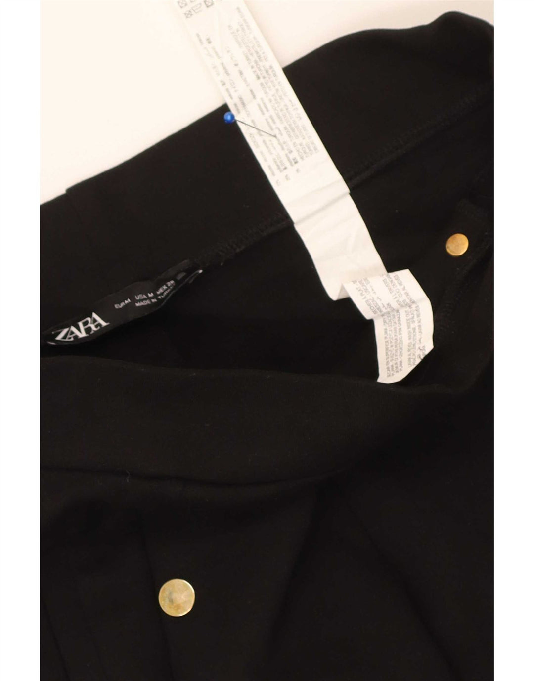 Pantaloni decupați slim pentru femei Zara Mediu L28 L25 Viscoză neagră