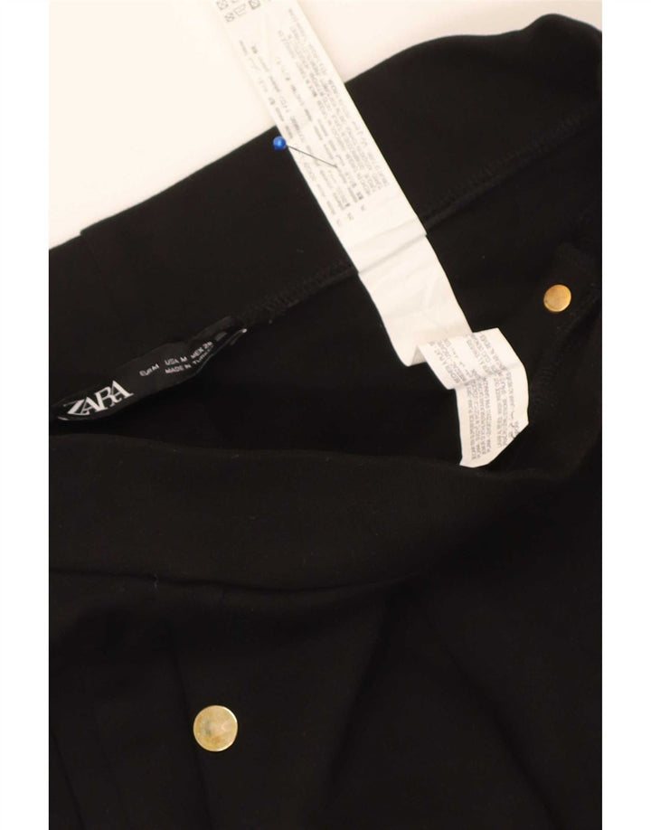 Pantaloni decupați slim pentru femei Zara Mediu L28 L25 Viscoză neagră