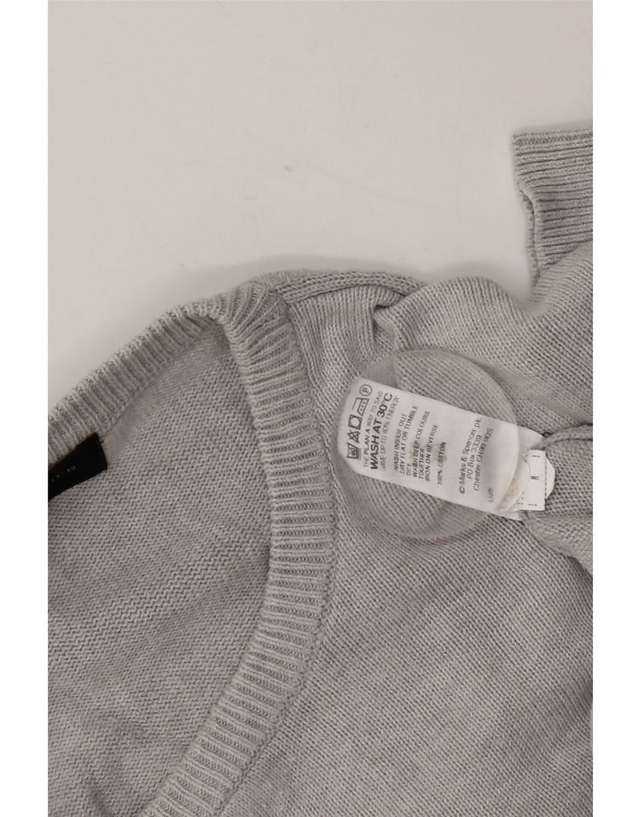 Pulover pentru bărbați Marks & Spencer cu decolteu rotund, UK 38/40, gri mediu