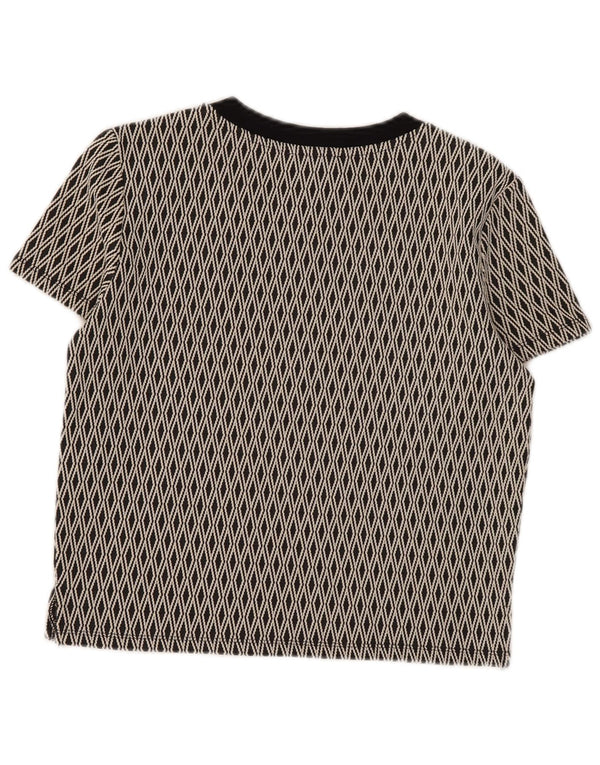 Tricou Crop Trafaluc pentru femei Zara UK 12 Medium Negru Geometric