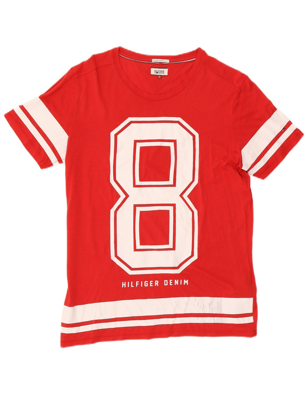 Tricou grafic Tommy Hilfiger pentru bărbați Top din bumbac roșu mediu