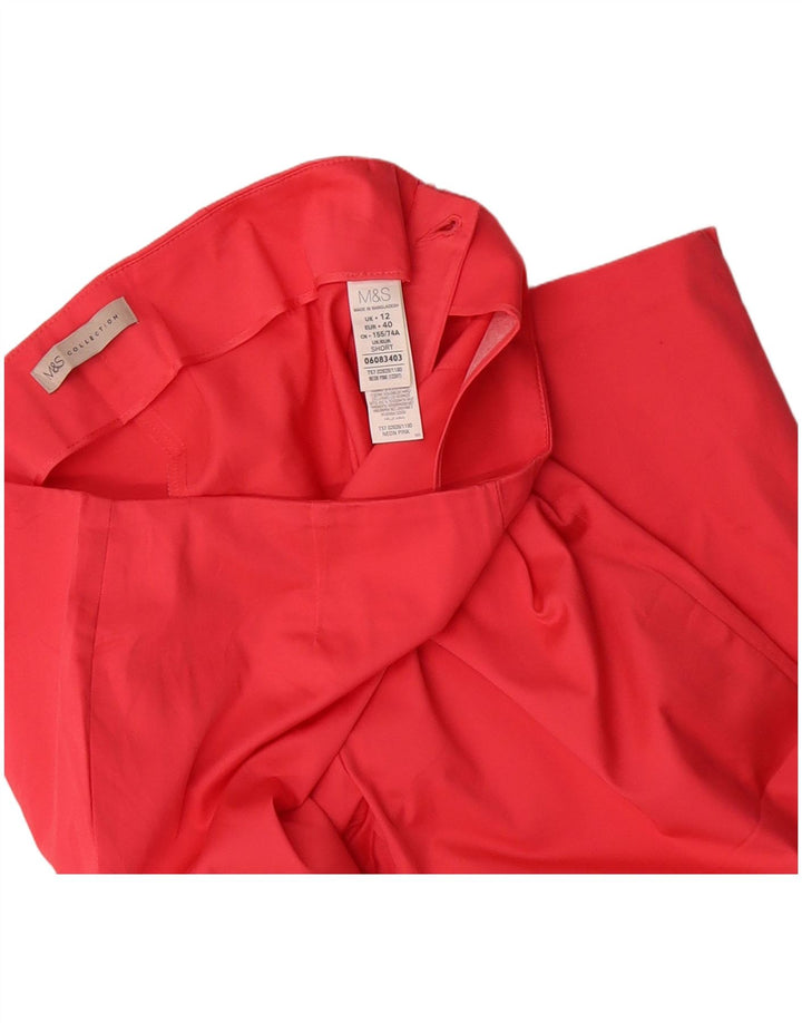MARKS & SPENCER Womens Tapered Capri Trousers UK 12 Medium W30 L21 Red