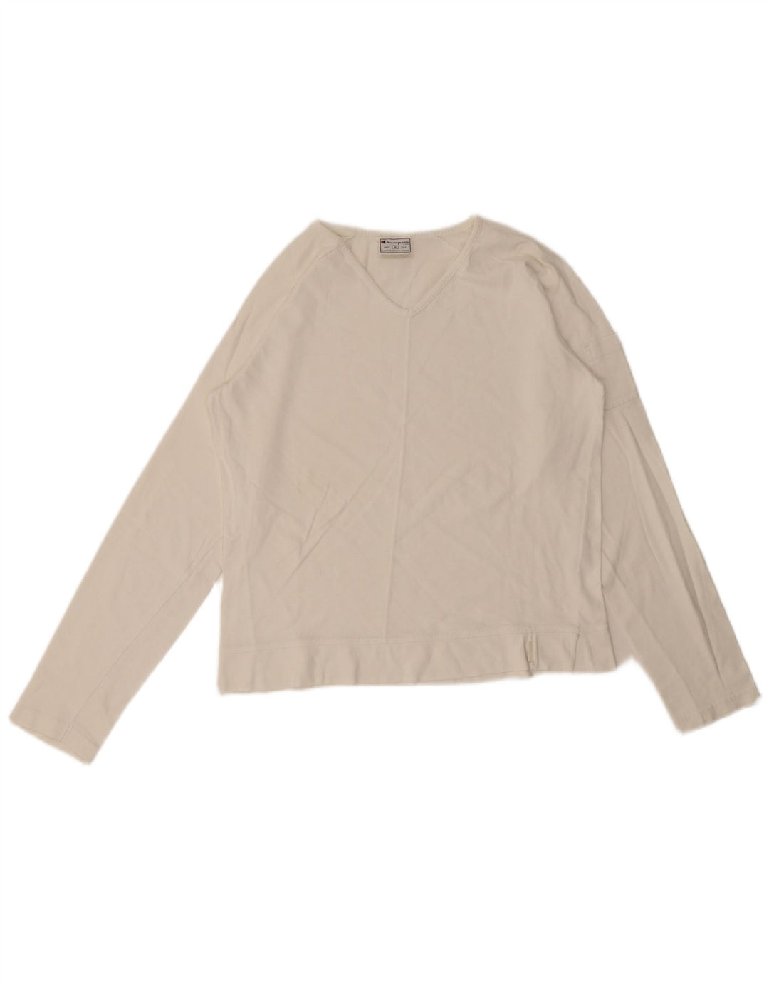 Top pentru femei Champion cu mânecă lungă UK 14 Medium White Bumbac