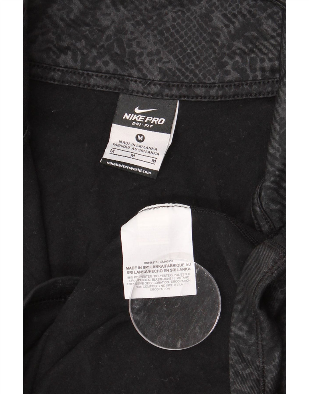 Top de trening NIKE Dri Fit Pullover pentru femei UK 12 Medium Black Animal Print