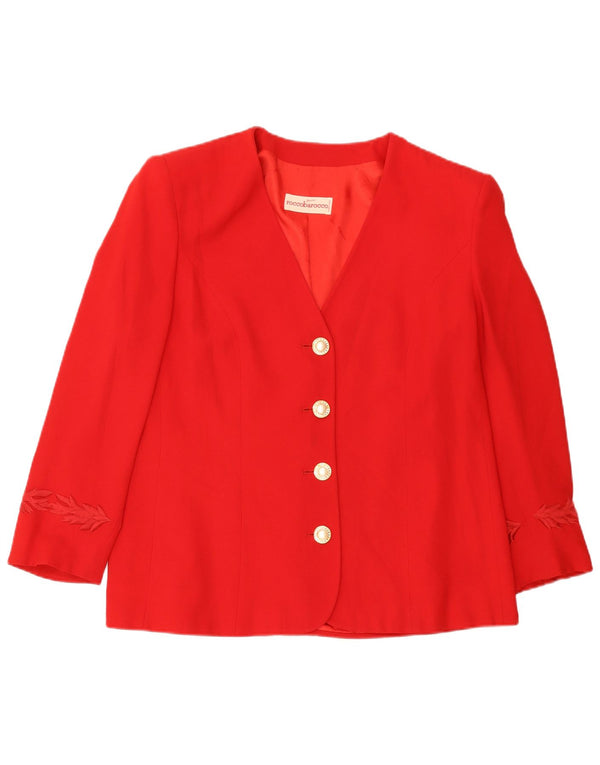 Roccobarocco Jachetă Blazer pentru femei cu 4 nasturi UK 14 Medium Red