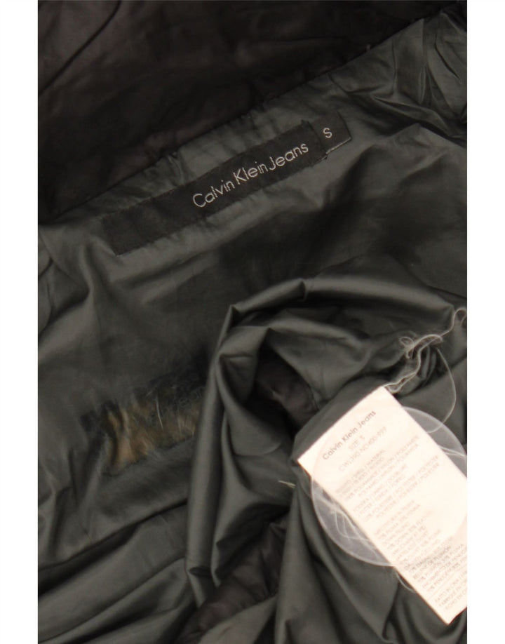 Palton căptușit cu glugă Calvin Klein pentru femei UK 10 Poliamidă neagră mică