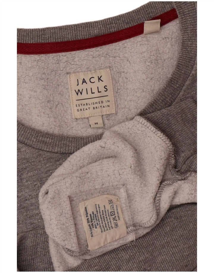 JACK WILLS Pulover pentru bărbați, bumbac cu pete, gri mediu