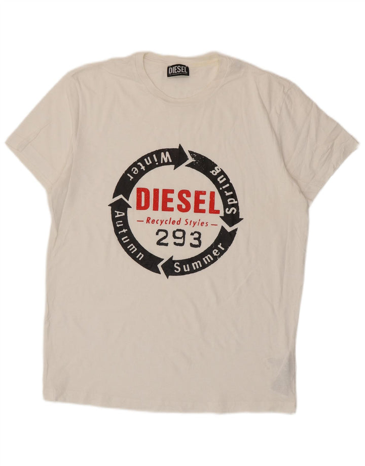 Tricou grafic pentru bărbați Diesel Top XL Bumbac alb