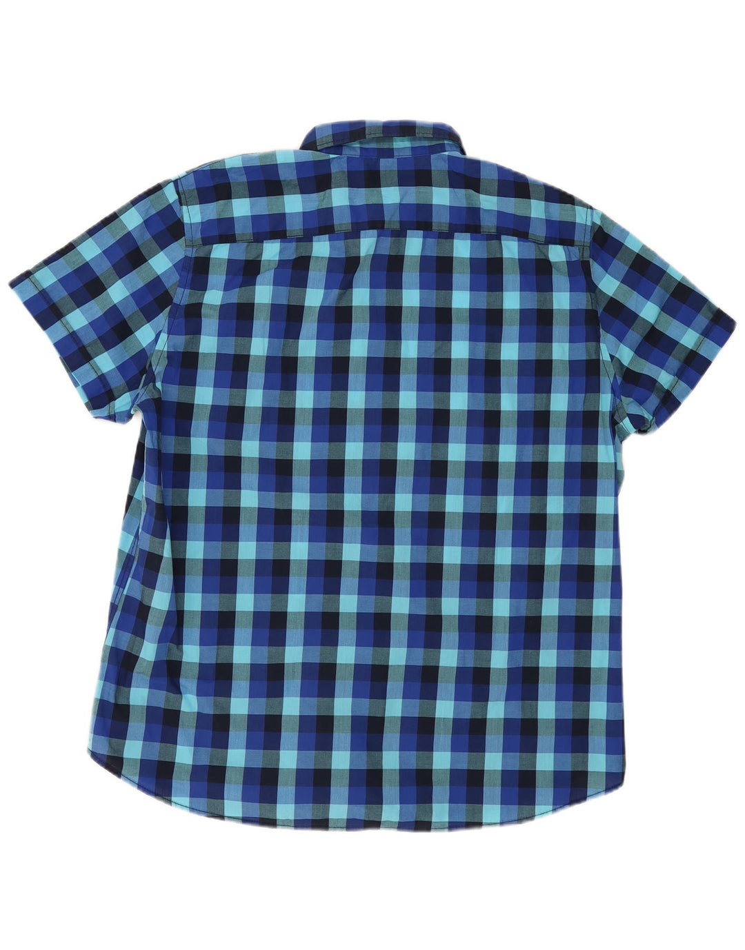 Cămașă cu mânecă scurtă pentru bărbați Angelo Litrico Mărimea 45/46 2XL Blue Gingham