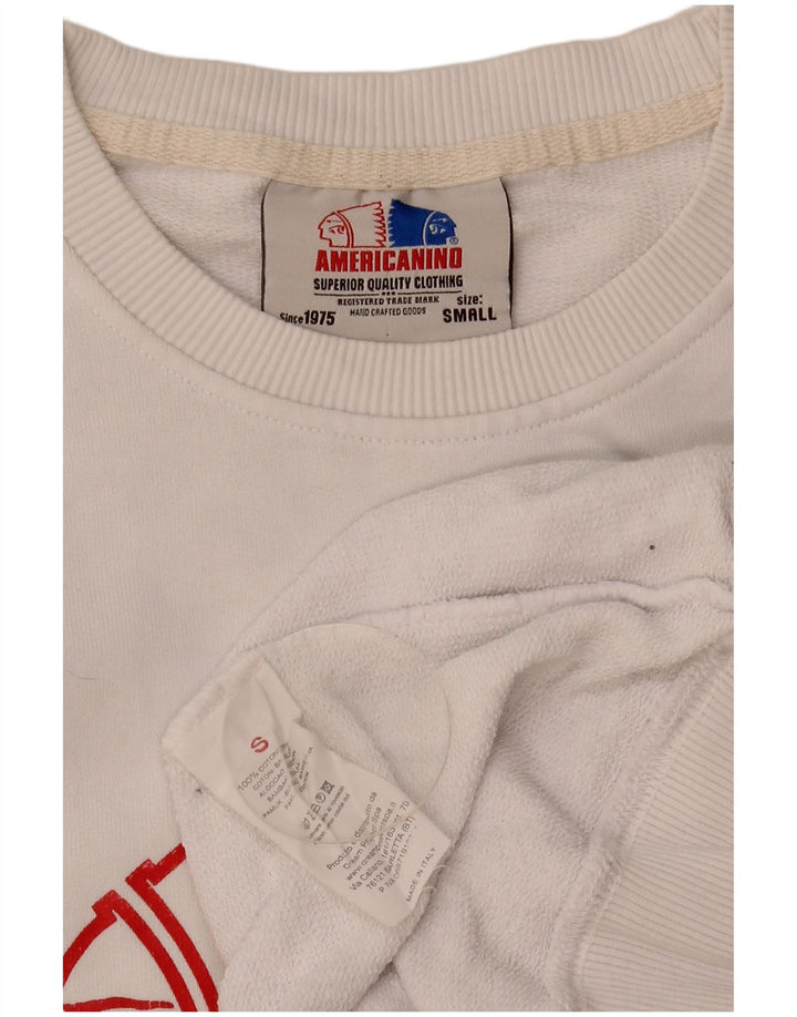 Americanino Hanorac grafic pentru bărbați Jumper mic, alb, bumbac