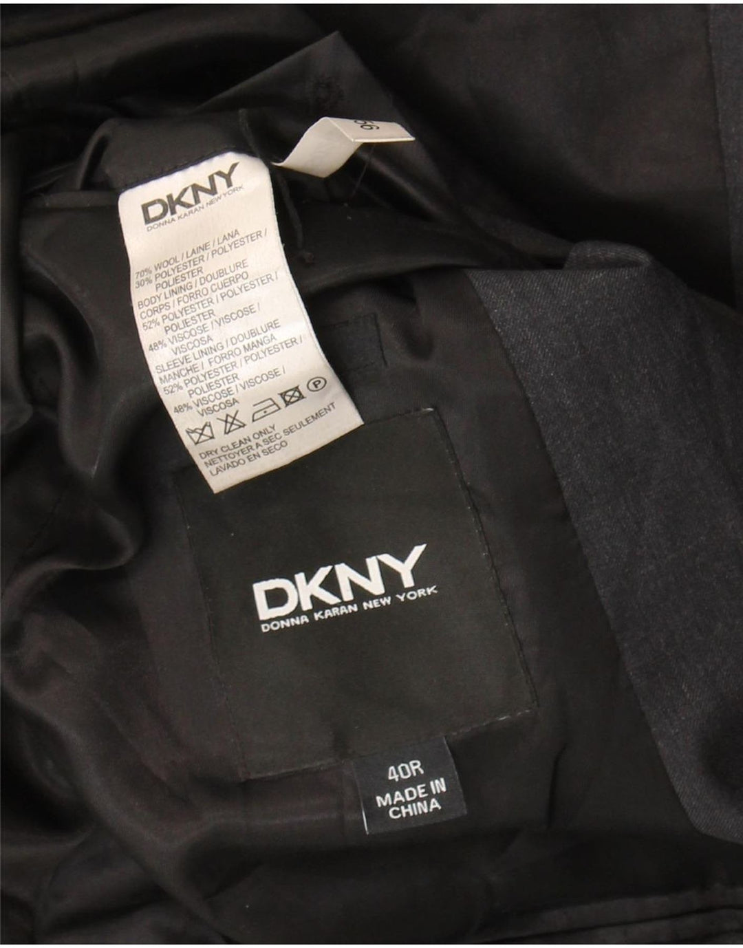 Jachetă pentru bărbați Dkny cu 2 nasturi, UK 40, lână mare, gri