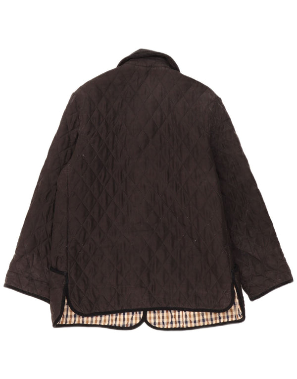Jachetă matlasată Aquascutum pentru femei UK 18 XL, mătase neagră