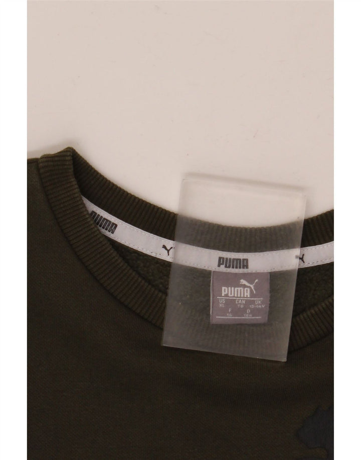 Pulover cu grafică Puma pentru băieți, 13-14 ani, kaki