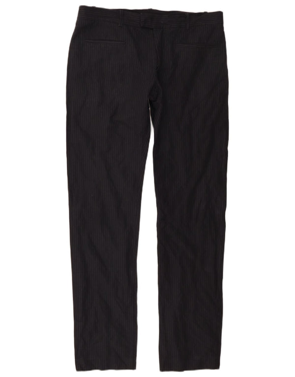 Dondup Pantaloni drepti casual pentru femei L34 L33 Bumbac cu dungi albastru bleumarin