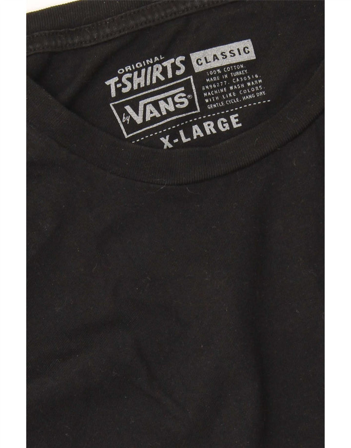 Top grafic Vans cu mânecă lungă XL, bumbac negru
