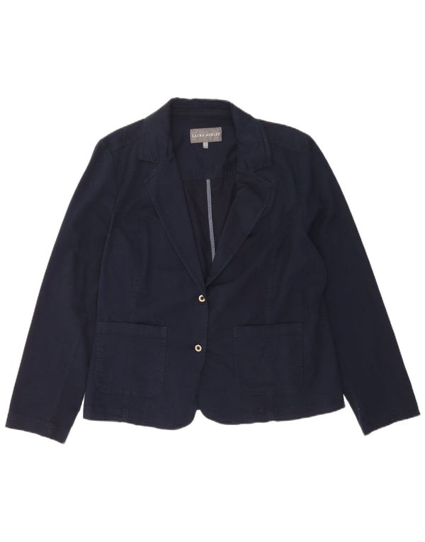 Jachetă blazer pentru femei Laura Ashley, cu 2 nasturi, UK 18 XL, bumbac bleumarin