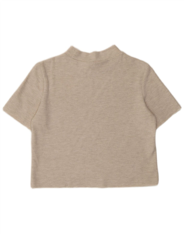 Top tricou pentru femei Zara UK 14 Medium Bej cu pete