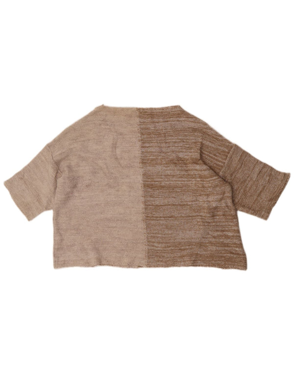 Pulover Topshop pentru damă, cu mânecă scurtă, cu gât de barcă, UK 8 Mic Bej