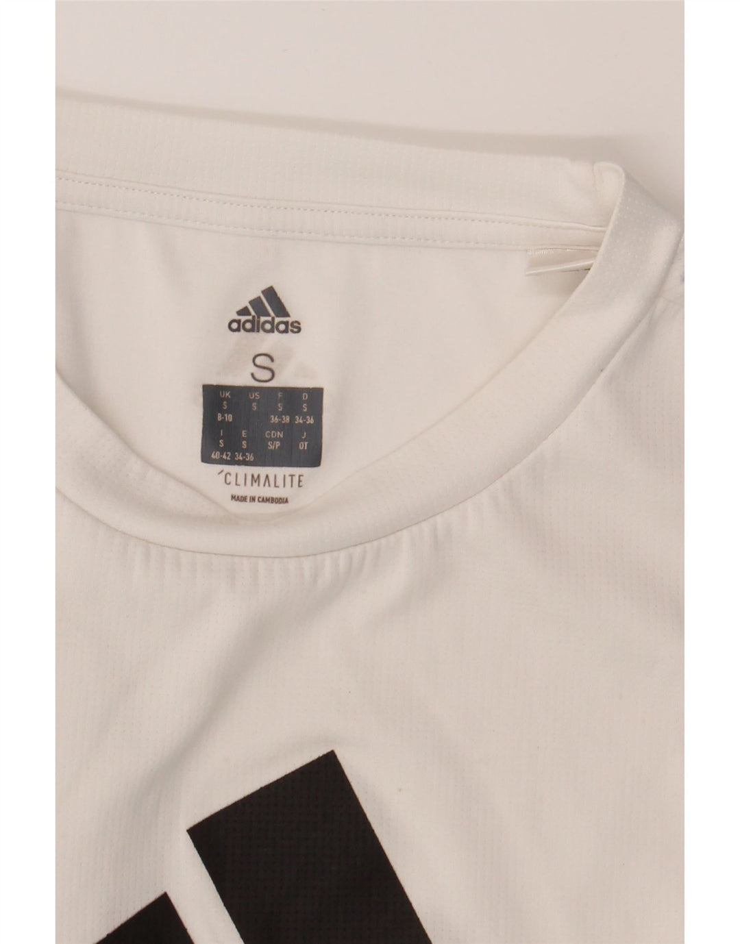 ADIDAS Womens Climalite Graphic Vest Top UK 8/10 Small White Polyester Vintage Adidas and Second-Hand Adidas from Messina Hembry 