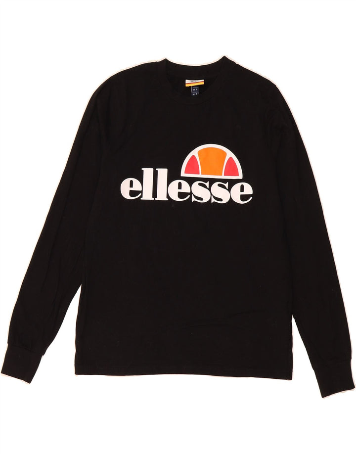 ELLESSE Womens Graphic Top Long Sleeve UK 8 Small  Black Cotton Vintage Ellesse and Second-Hand Ellesse from Messina Hembry 