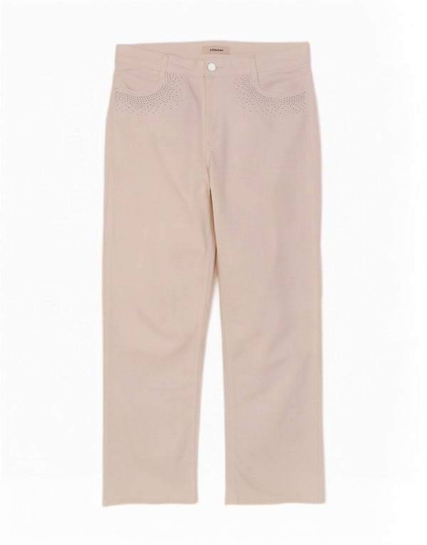 Blugi drepti pentru femei Marks & Spencer UK 14 Large W32 L29 Bumbac alb