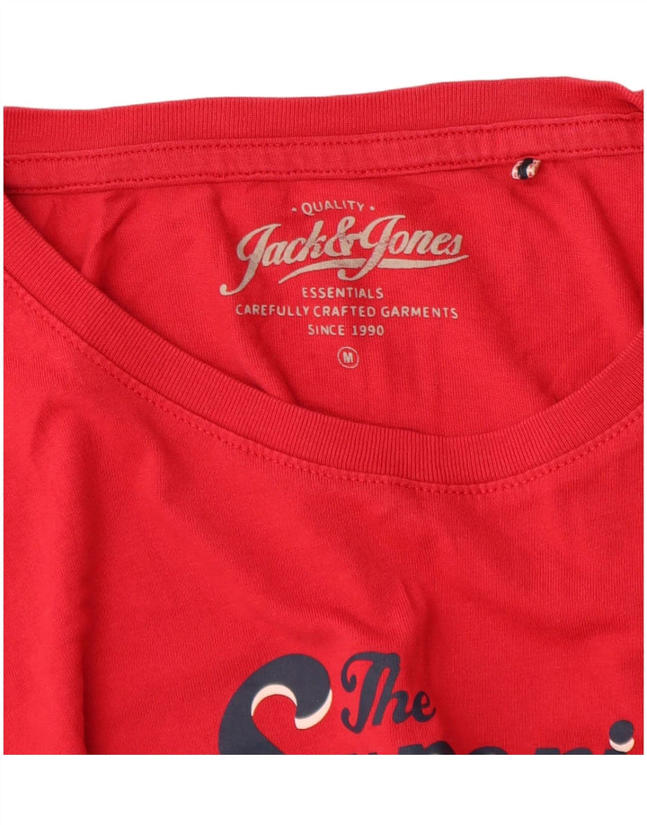 Jack & Jones Tricou grafic Denizen pentru bărbați Top din bumbac roșu mediu
