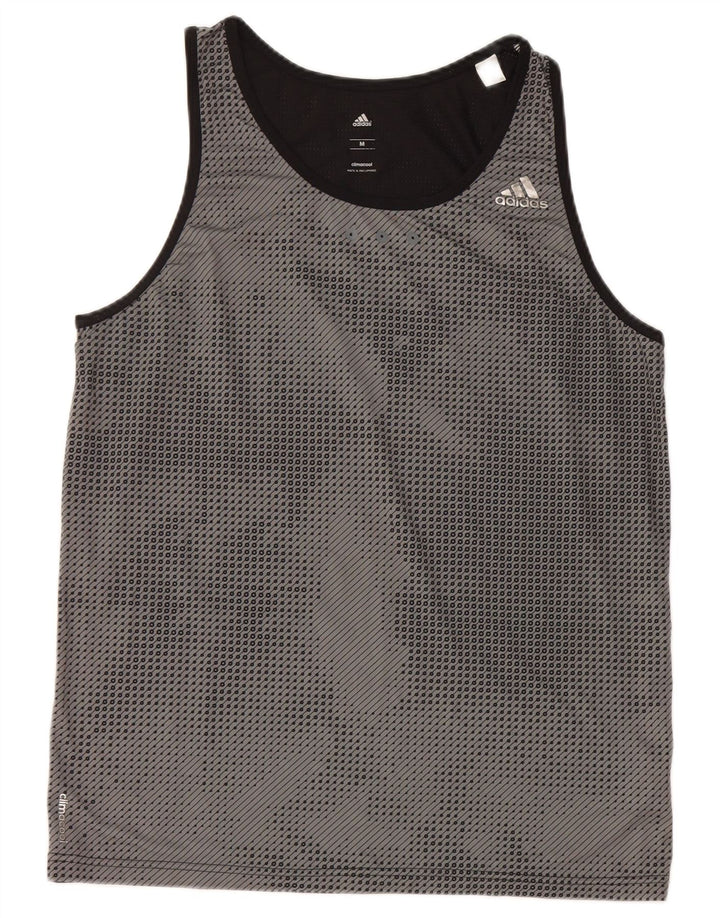 Vest Top Climacool Adidas pentru bărbați, poliester cu dungi negre medii