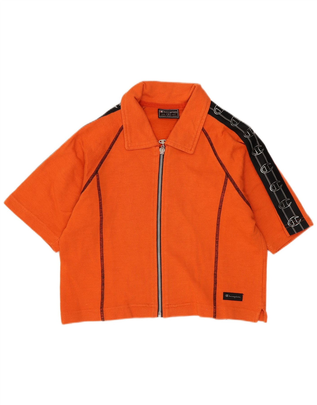 Crop crop grafic pentru femei Champion UK 12 Medium Orange Colorblock
