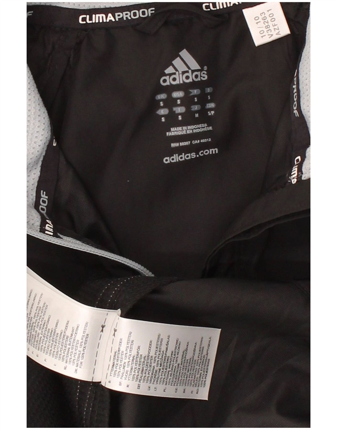 ADIDAS Mens Clima Proof Tracksuit Top Jacket Small Black Polyester