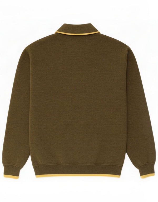 Fabio D Mens Polo Neck Jumper Sweater XL Khaki Virgin Wool